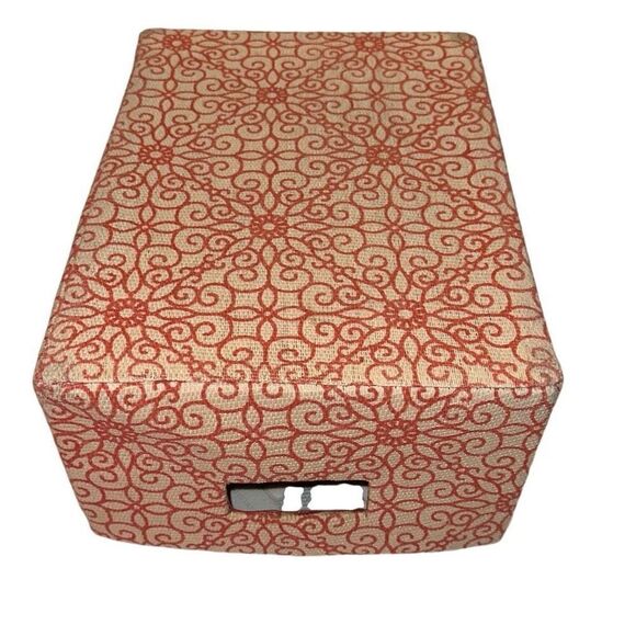 Printed Cream & Pink Fabric Clothes Bin Storage Organizer Box 10" x 6" - Picture 4 of 6